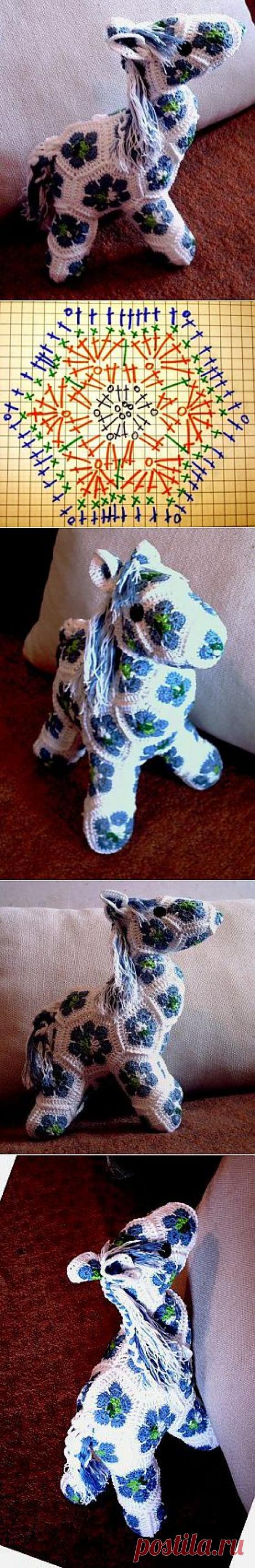 Идеи Творчества | Мастер-класс по вязанию лошадки из мотивов крючком