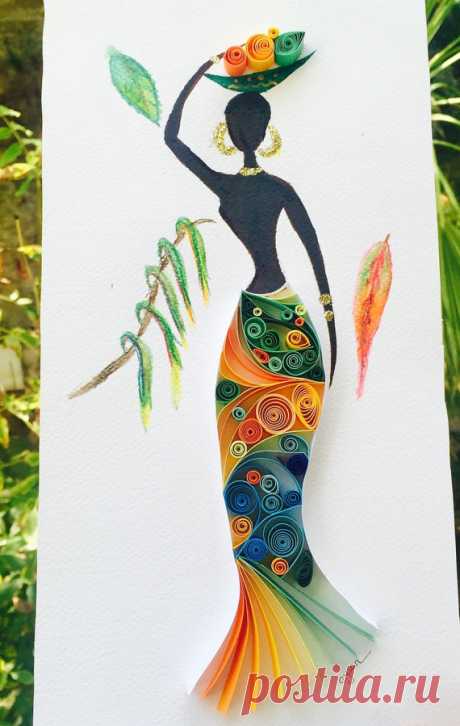 Quilled Papierkunst '' Afrikanerin '' von forpaperlove auf Etsy