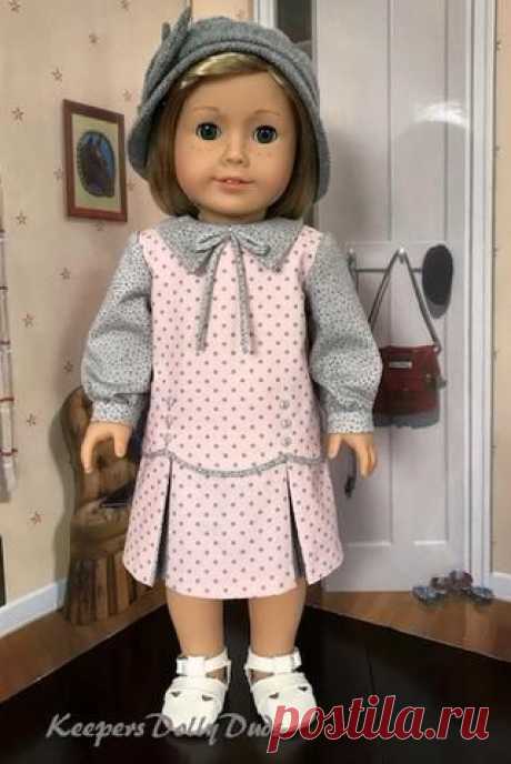Keepers Dolly Duds Downtown 1920s PDF doll clothes sewing pattern designed to fit 18 inch American Girl dolls