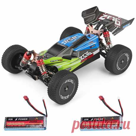 Wltoys 144001 1/14 2.4g 4wd high speed racing rc car vehicle models 60km/h two battery 7.4v 2600mah Sale - Banggood.com