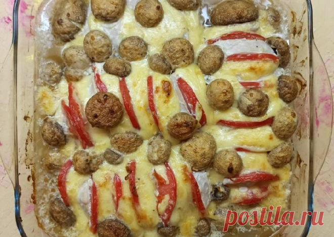 Запечённая куриная грудка с помидорами, сыром и грибами - пошаговый рецепт с фото. Автор рецепта Дмитрий Рогачёв . - Cookpad