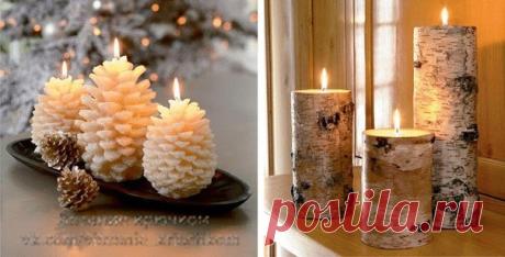 Новогодний декор - идеи со свечами! / Вязание как искусство!