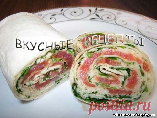 Лаваш с семгой - рецепт с фото | Вкусные рецепты