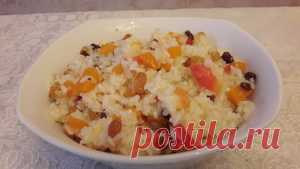 Сладкий рис с яблоком, изюмом и тыквой рецепт с фото