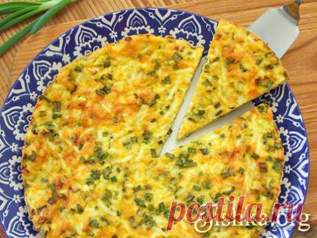 Запеканка с зеленым луком и яйцом