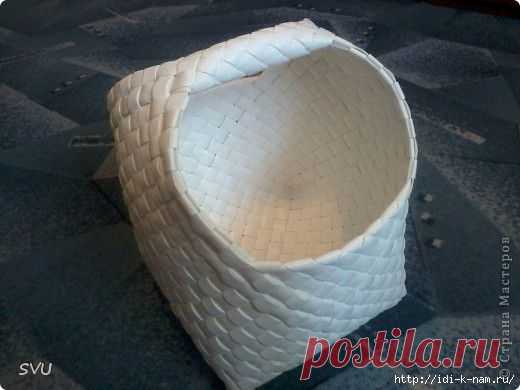 корзинка из упаковочной ленты