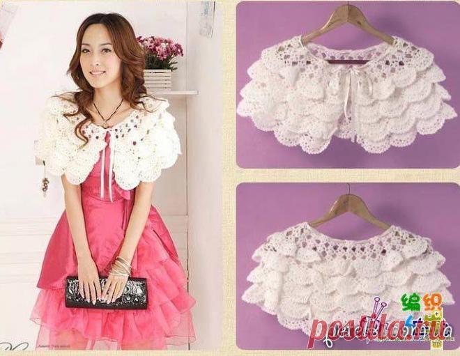 Нарядная пелерина крючком. Описание, схема