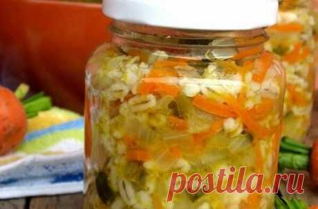 Рассольник с кабачками и перловкой на зиму