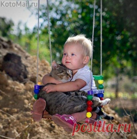 Любим обняться и на качелях кататься...