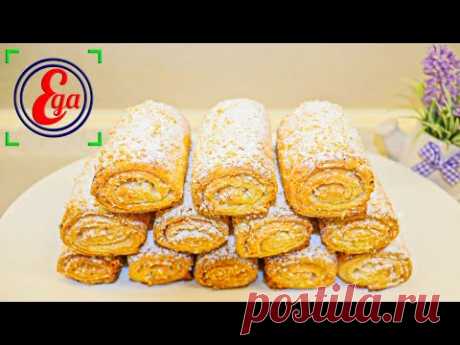 Потрясающе ароматные и нежные! Творожные рулетики с кокосом