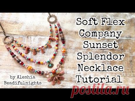Soft Flex Company Sunset Splendor Necklace Tutorial #softflexcompany #beadingtutorial