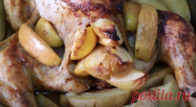Курица с яблоками в духовке - самые вкусные рецепты