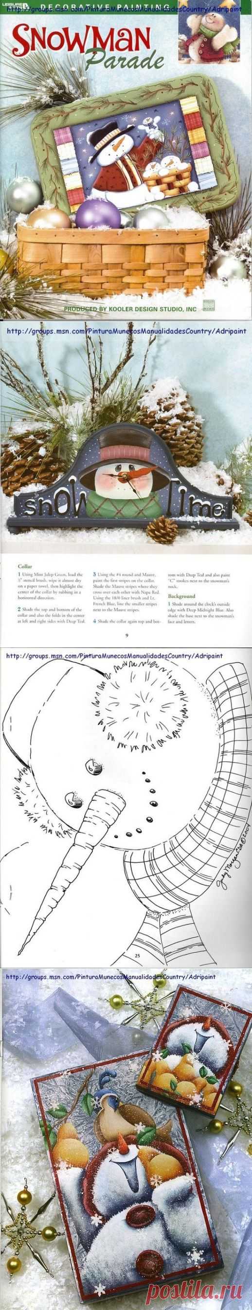 Рисуем снеговичков..