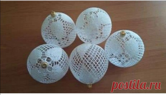 Узоры крючком. Новогодние шары
