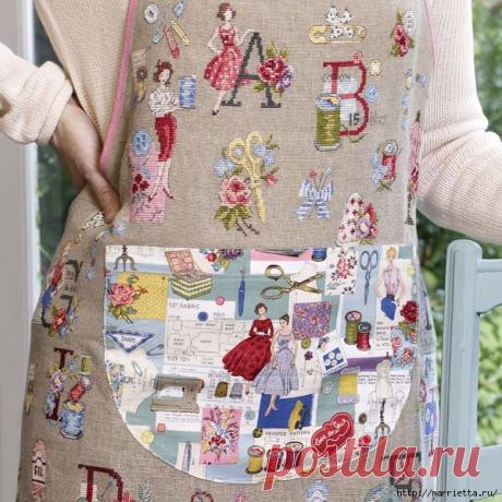 Шедевральный фартук для любительницы вышивки