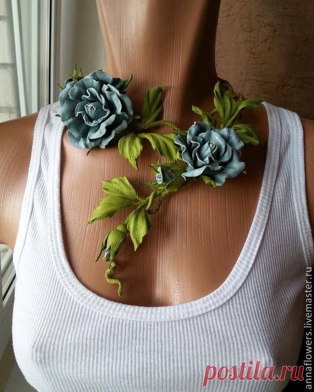 Колье из кожи 