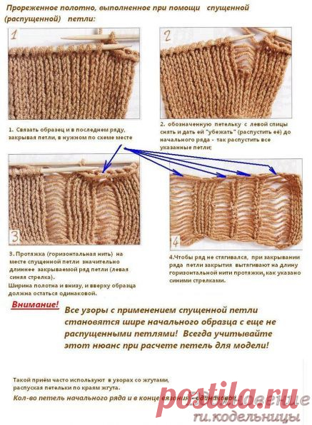 Вязаный костюм узором со спущенными петлями — вдохновение рукодельницы