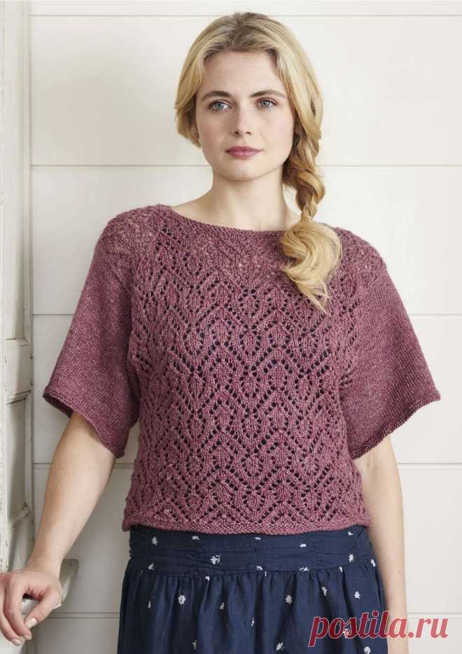 Джемпер с короткими рукавами «Chaumont» в стиле японского кимоно. Спицами. / Обсуждение на LiveInternet - Российский Сервис Онлайн-Дневников