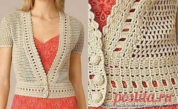 Жилет-пончо

Размеры: 36-40
Вам потребуется: 400 г синей пряжи New Cotton (60% хлопка, 40% микроволокна, 140 м/50 г); крючок № 3,5; 3 пуговицы.

Внимание! Сначала связать планку, затем пояс, после этого вязать жилет, при этом начать с выреза горловины. Стрелки на выкройке – направление вязания.

Узор для планки (ширина 16 п.): вязать по схеме 1. Выполнить 1 раз с 1-го по 3-й р., затем повторять 2-й и 3-й р. Начать с изн. р.
схема1
Узор для пояса (ширина 23 п.): вязать, как...