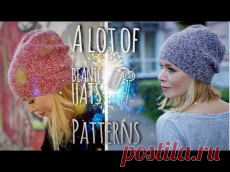 ВЯЖЕМ ШАПОЧКИ БИНИ, МОИ МК + РАЗНЫЕ МОДЕЛИ СО СХЕМАМИ / МНОГО! / BEANIE HATS with patterns