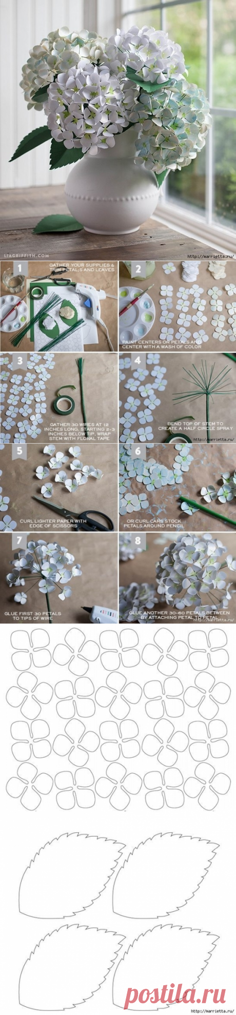 Hydrangea from paper