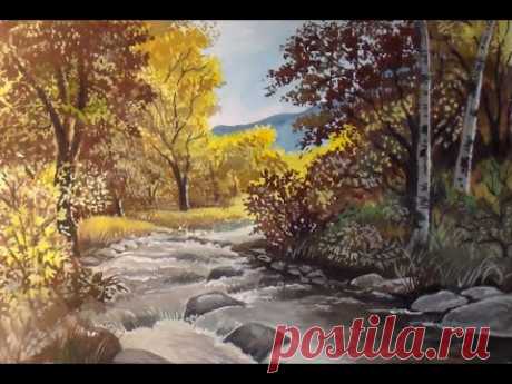 Как нарисовать осенний пейзаж гуашью. Как рисовать пейзажи поэтапно
