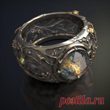 Кольцо. Женское кольцо. Серебро. Растительный орнамент. Онодирование. Золочение.