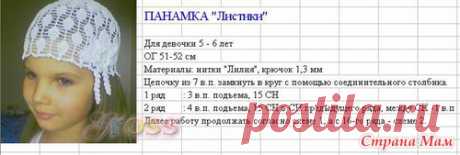 Розовая панамка с листиками