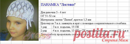 Розовая панамка с листиками