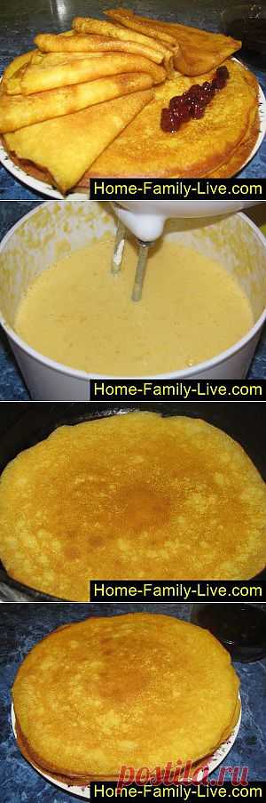 Кулинарные рецепты Тыквенные блинчики - пошаговый фоторецепт - блины из тыквы