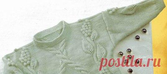 Детский пуловер спицами с узорами для девочек | Вяжем детям