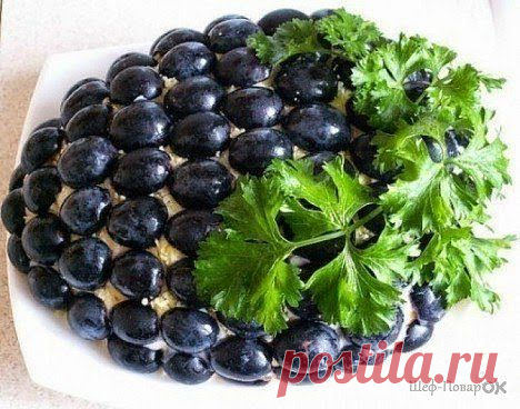 шеф-повар Одноклассники: Салат с курицей «Гроздь винограда»