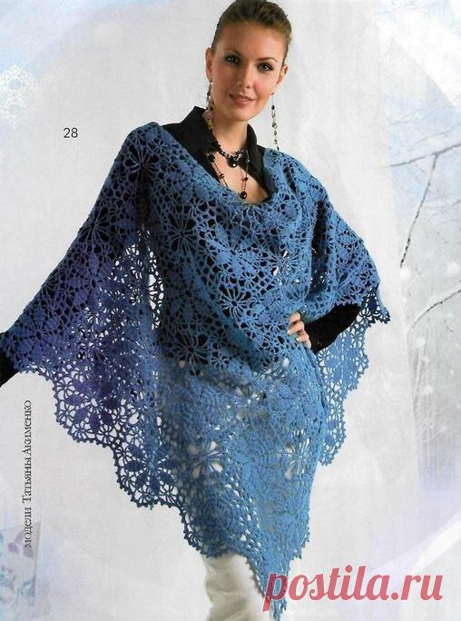 Подборка шалей, связанных из мотивов, крючком. Часть 4. | Вяжем с Татьяной LW | Дзен
