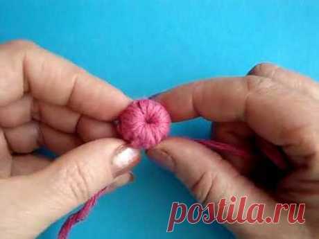 ▶ Как вязать пуговицу Урок 288 How to crochet button - YouTube
