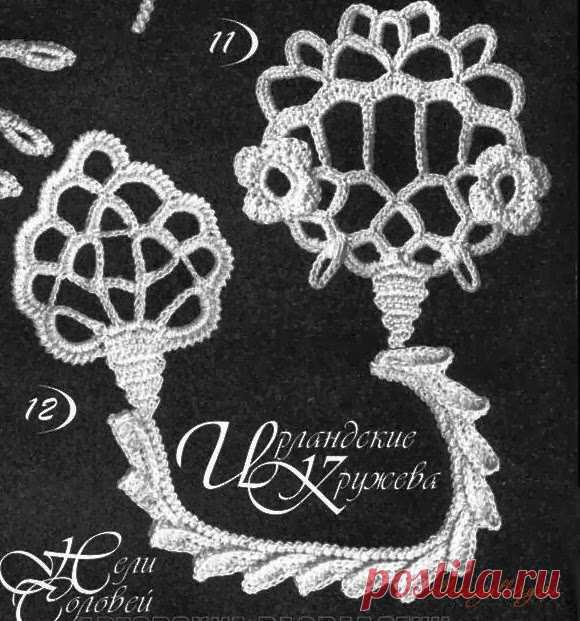 Вязание крючком и спицами/Crochet and knitting: Мотивы для ирландского кружева ЧЕРТОПОЛОХ