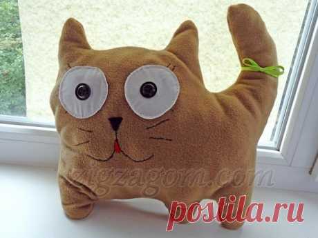 Декоративная подушка «Кот» своими руками | Зигзагом.com