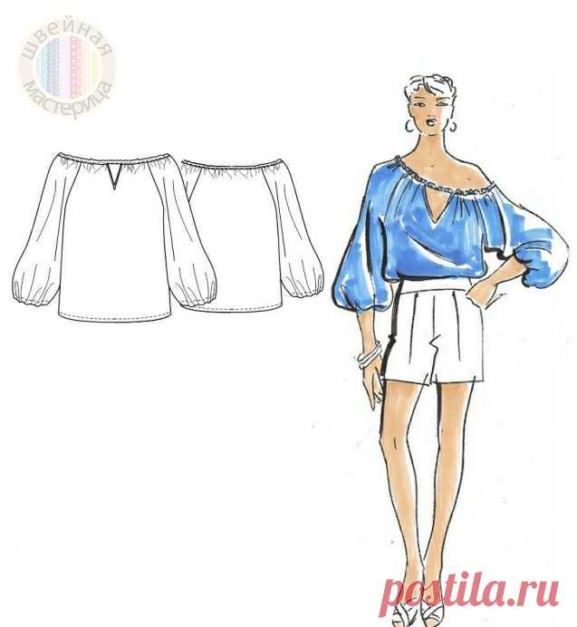Скачать выкройку Женская блуза с открытыми плечами и рукавами-фонариками (р 34-50 европейские) в PDF бесплатно Выкройка Женская блуза с открытыми плечами и рукавами-фонариками (р 34-50 европейские) в ПДФ, скачайте пошаговую инструкцию бесплатно, сшить Женская блуза с открытыми плечами и рукавами-фонариками (р 34-50 европейские) своими руками.