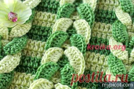 Мастер класс по вязанию объемного узора косичка крючком