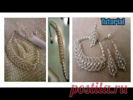 Flat Spiral Pearls Jewelry Set/How to make Pearl Jewelry/somycrafty