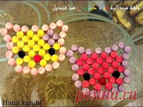 طريقة عمل ميداليه هيلو كيتى بالخرز _ هنا قنديل