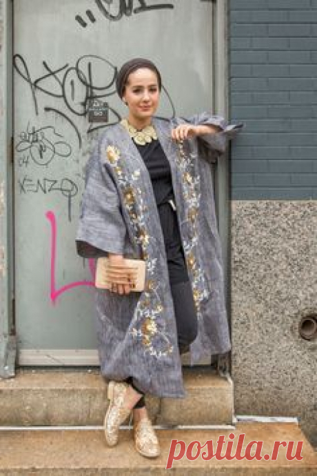 The Kuwaiti fashion blogger is wearing a modern take on the bisht. "I love to stand out," she says. "Because it's a Middle Eastern designer, I think it stands out a bit more."