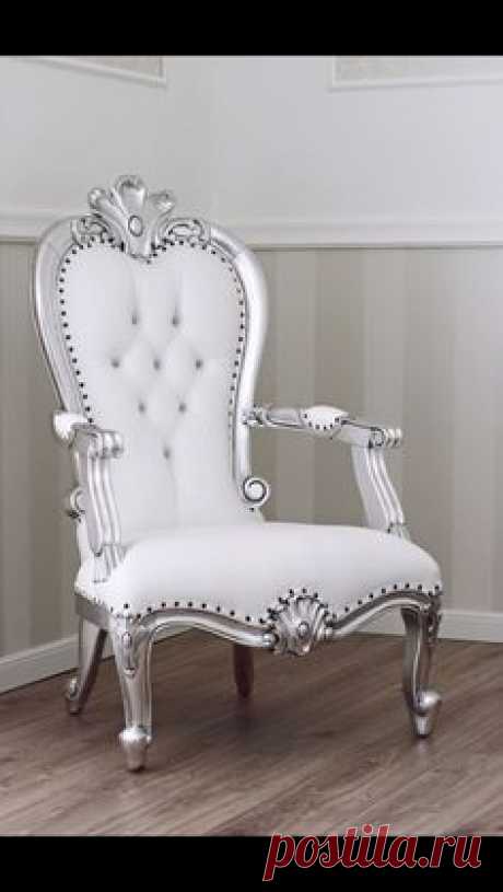 White Queen Anne Arm Chair