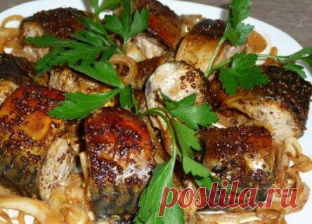 ОБАЛДЕННО ВКУСНАЯ СКУМБРИЯ,ЗАПЕЧЕННАЯ В ГОРЧИЧНОМ СОУСЕ
