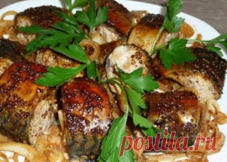 ОБАЛДЕННО ВКУСНАЯ СКУМБРИЯ,ЗАПЕЧЕННАЯ В ГОРЧИЧНОМ СОУСЕ