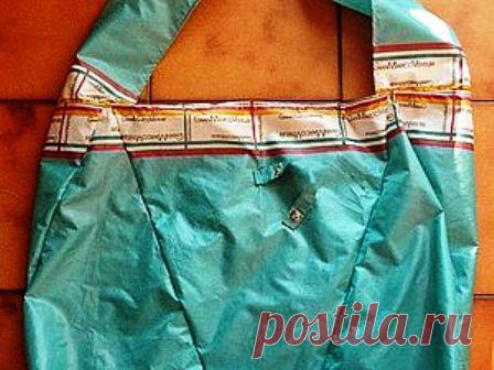 Хозяйственная эко-сумка из старого зонтика