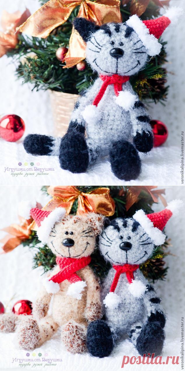 Новогодний кот Мурзик - Ярмарка Мастеров - ручная работа, handmade