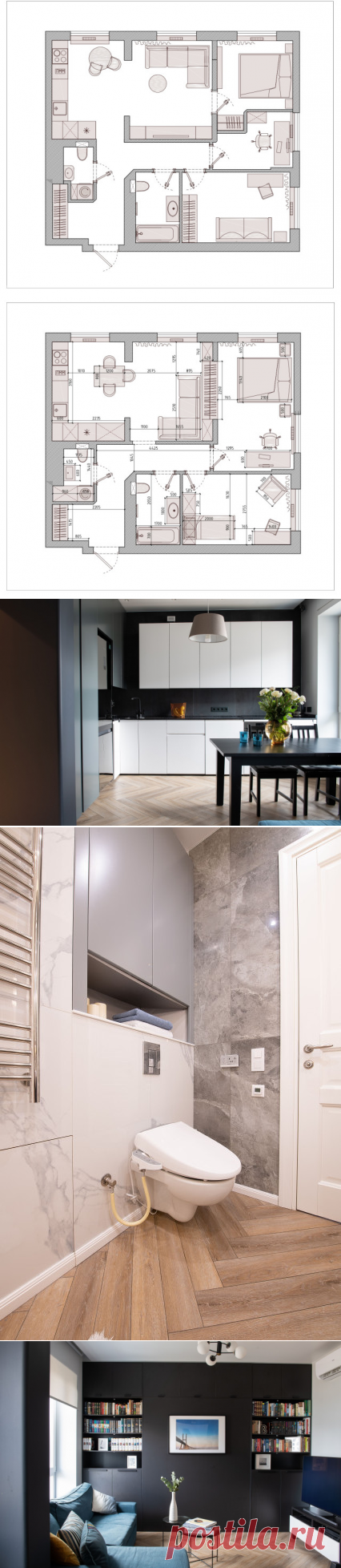 Поиск планировки: 70 кв.м двушка с прицелом на трешку — 4 плана | Houzz Россия