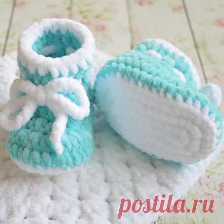 Вязаные крючком пинетки для малышей | Hi amigurumi