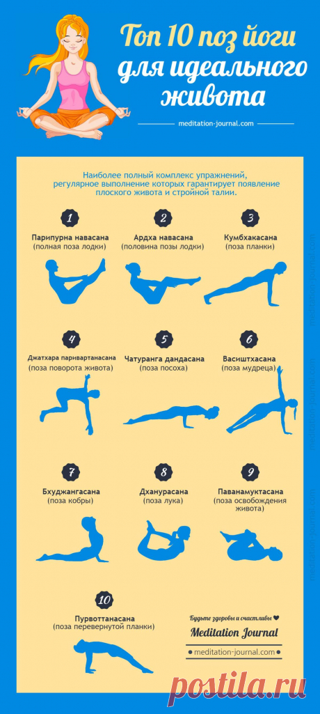 Топ 10 поз йоги для идеального живота - Meditation Journal