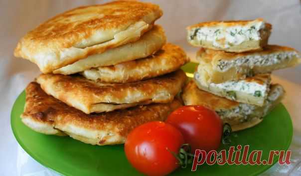 Плацинды с творогом и зеленью из тонкого теста кулинарный рецепт с фото от Paragrams
